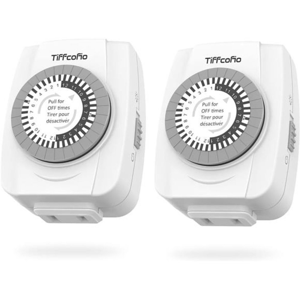 Indoor Mechanical Timers for Electrical Outlets, 2 Prong Plug in Outet, 2 Pack